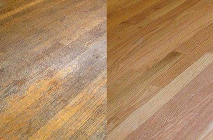 Hardwood Floors Before and After Cleaning